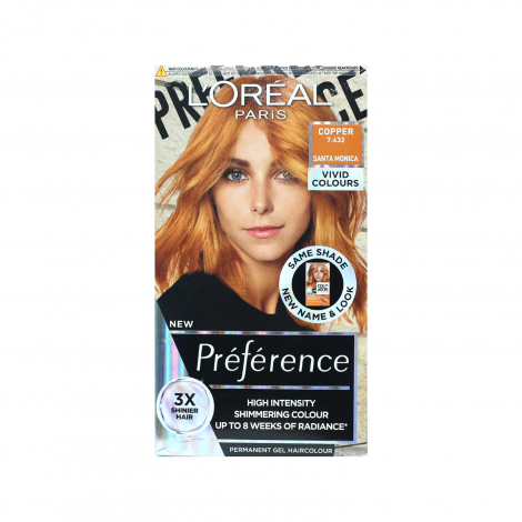 L'Oreal Perference Les Vivids High Intensity Shimmering Colour - 7.432 Copper