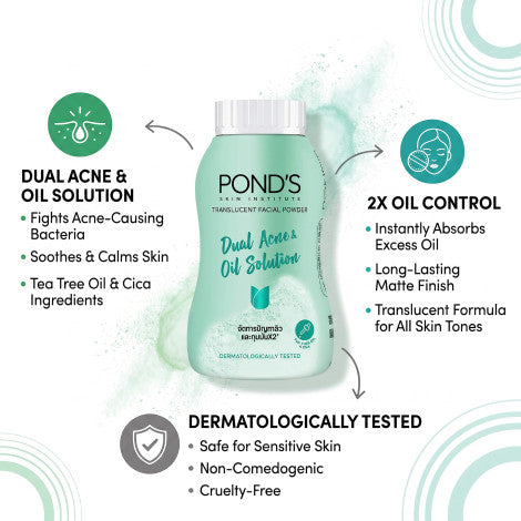 Pond's Dual Acne & Oil Solution Translucent Facial Powder 45g