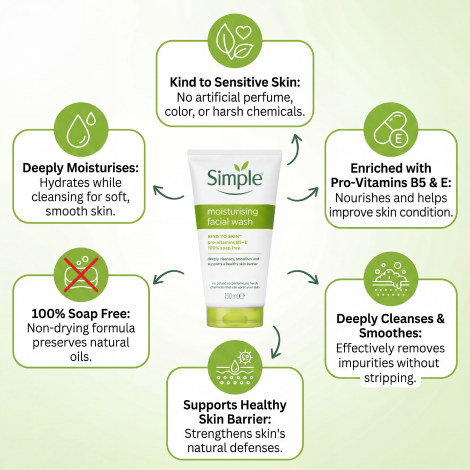 Simple Kind to Skin Moisturising Face Wash 150ml