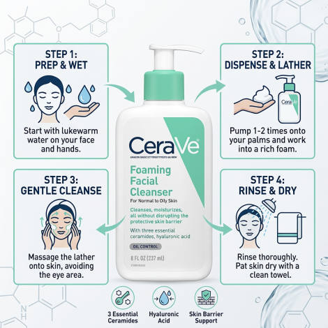 CeraVe Foaming Cleanser For Normal To Oily Skin 237ml