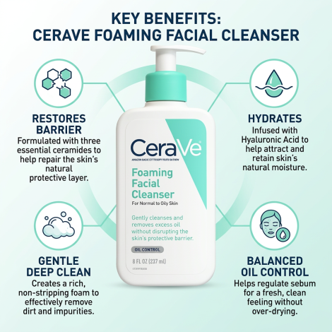 CeraVe Foaming Cleanser For Normal To Oily Skin 237ml