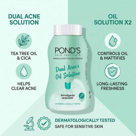 Pond's Dual Acne & Oil Solution Translucent Facial Powder 45g
