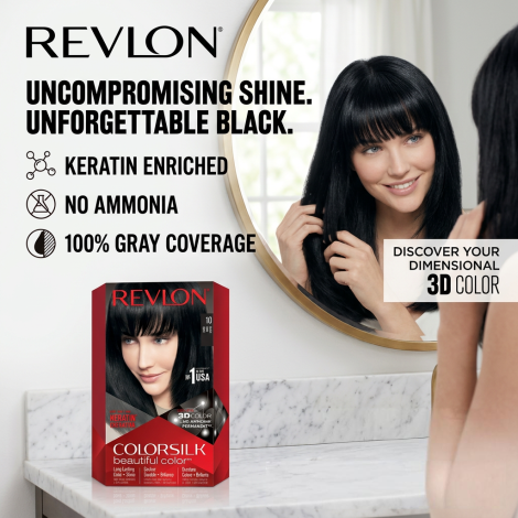 Revlon Colorsilk Beautiful Hair Color - 10 Black