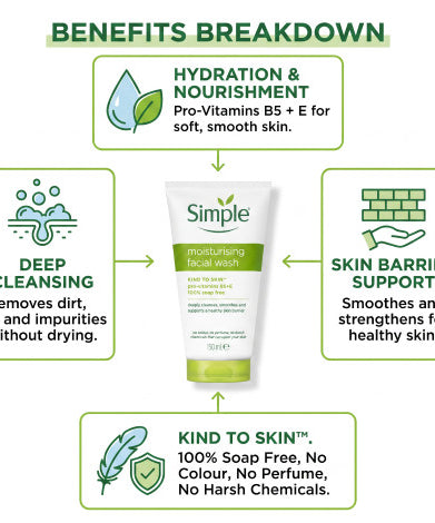 Simple Kind to Skin Moisturising Face Wash   150ml