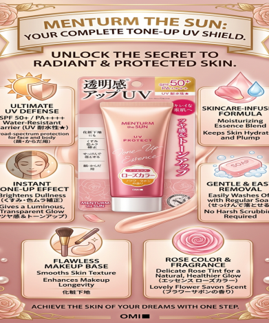 Omi Brotherhood Menturm The Sun Tone Up UV Essence Rose SPF50+ PA++++ 80g