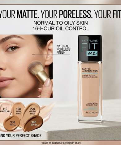 Fit Me Matte Poreless Foundation - Buff Beige 130