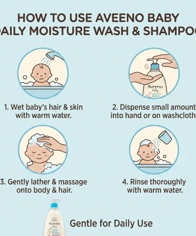 Aveeno Baby Daily Moisture Wash & Shampoo 532ml