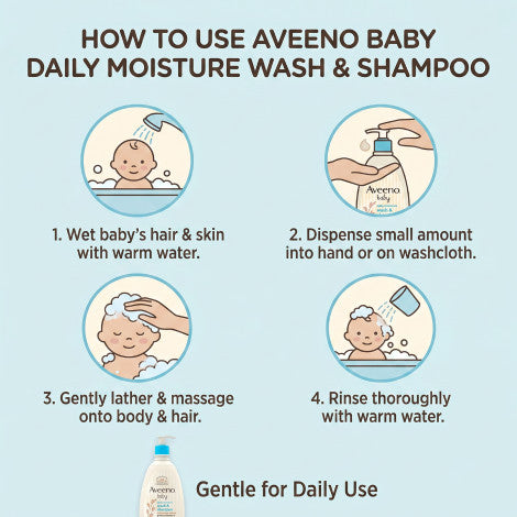Aveeno Baby Daily Moisture Wash & Shampoo 532ml