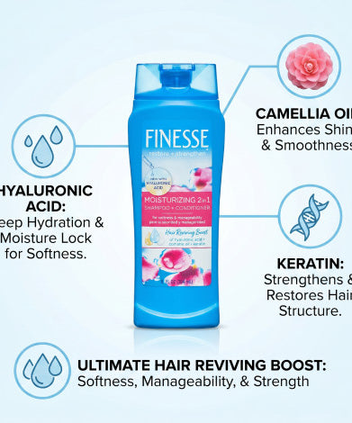 Finesse Restore + Strengthen Moisturizing 2in1 Shampoo + Conditioner 384ml