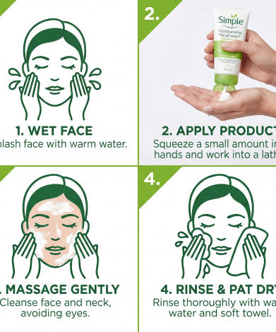 Simple Kind to Skin Moisturising Face Wash   150ml