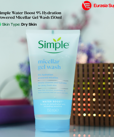 Simple Water Boost 9% Hydration Powered Micellar Gel Wash 150ml