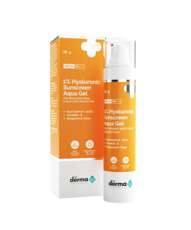 The Derma Co 1% Hyaluronic Sunscreen Aqua Gel SPF 50 PA++ 50g