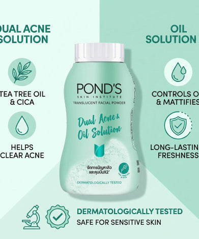 Pond's Dual Acne & Oil Solution Translucent Facial Powder 45g