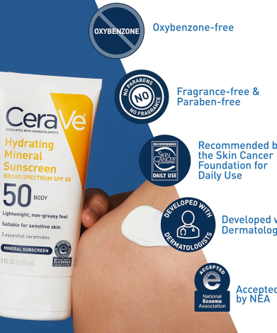 Cerave Hydrating Sunscreen Broad Spectrum SPF50 75ml